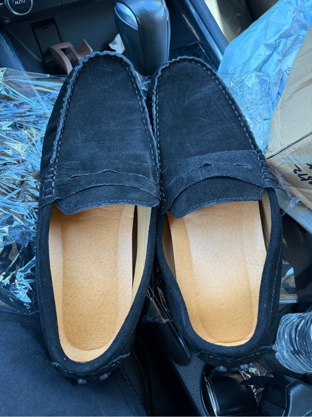 Men's Black Suede Penny Loafers